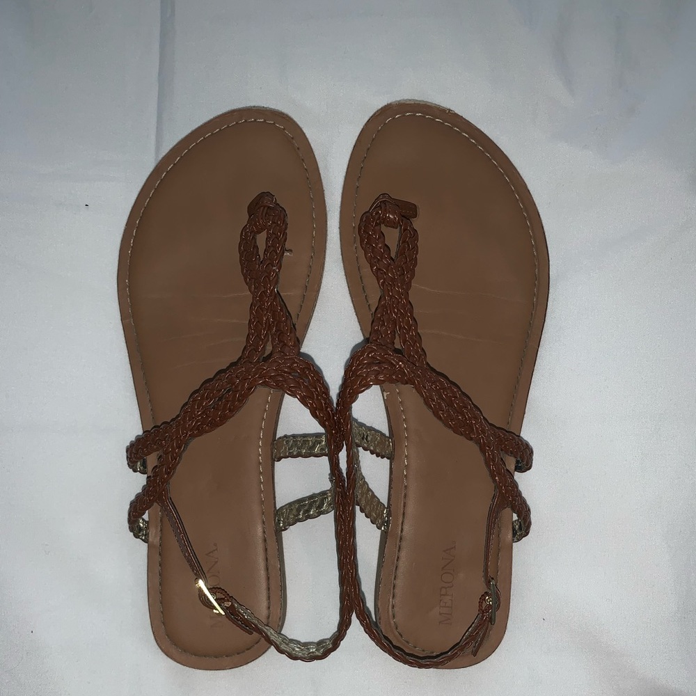 brown straps sandals